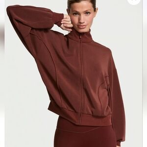 Victorias Secret featherweight knit zip up jacket & matching wide leg pant